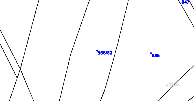 Parcela st. 966/53 v KÚ Loučka u Nového Jičína, Katastrální mapa