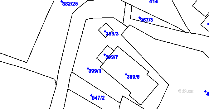Parcela st. 399/7 v KÚ Loučka u Nového Jičína, Katastrální mapa