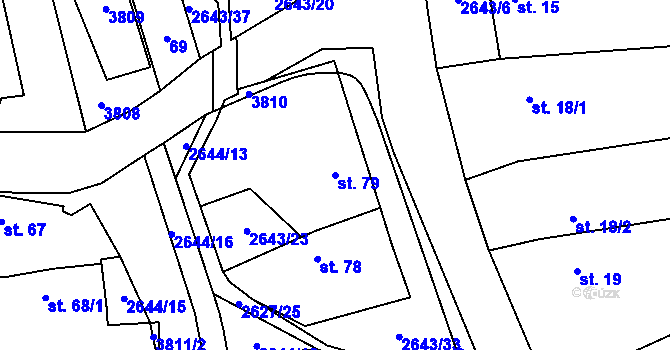 Parcela st. 79 v KÚ Loučka, Katastrální mapa