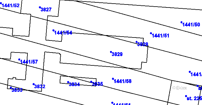 Parcela st. 206/3 v KÚ Loučka, Katastrální mapa
