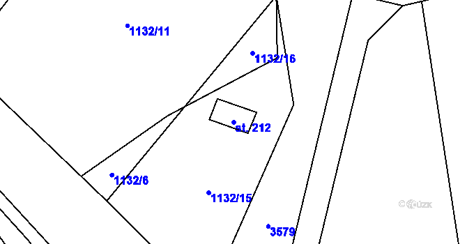 Parcela st. 212 v KÚ Loučka, Katastrální mapa