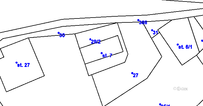 Parcela st. 7 v KÚ Loučky, Katastrální mapa