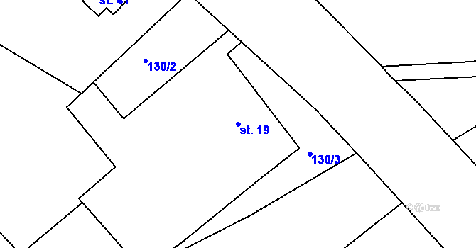 Parcela st. 19 v KÚ Loučky, Katastrální mapa