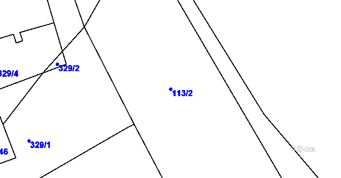 Parcela st. 113/2 v KÚ Loučky, Katastrální mapa