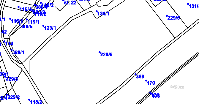 Parcela st. 229/6 v KÚ Loučky, Katastrální mapa