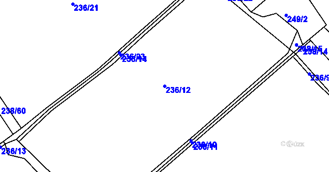 Parcela st. 236/12 v KÚ Loučky, Katastrální mapa