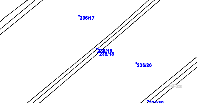 Parcela st. 236/18 v KÚ Loučky, Katastrální mapa