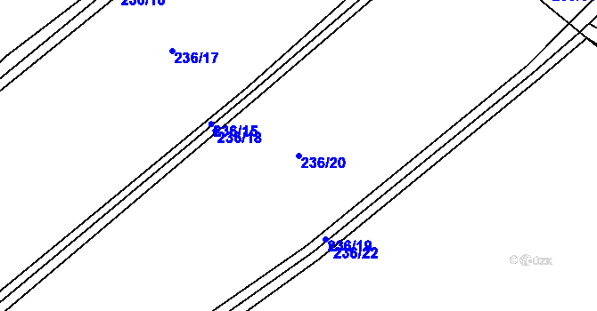 Parcela st. 236/20 v KÚ Loučky, Katastrální mapa