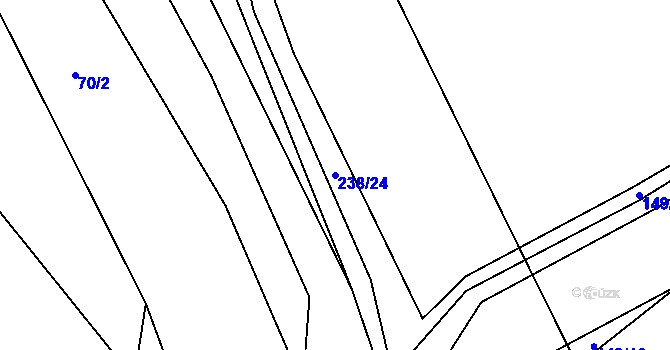 Parcela st. 238/24 v KÚ Loučky, Katastrální mapa