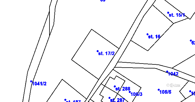 Parcela st. 17/2 v KÚ Háj u Loučné pod Klínovcem, Katastrální mapa