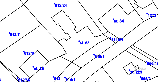 Parcela st. 85 v KÚ Háj u Loučné pod Klínovcem, Katastrální mapa