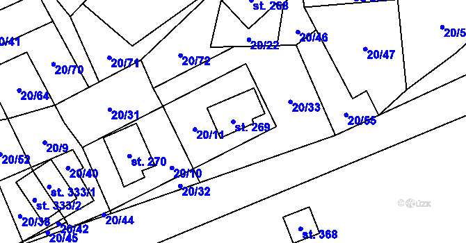 Parcela st. 269 v KÚ Háj u Loučné pod Klínovcem, Katastrální mapa