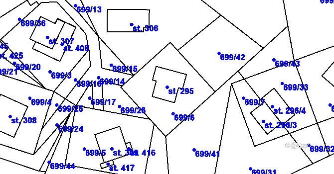 Parcela st. 295 v KÚ Háj u Loučné pod Klínovcem, Katastrální mapa