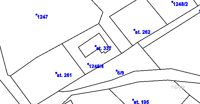 Parcela st. 337 v KÚ Háj u Loučné pod Klínovcem, Katastrální mapa