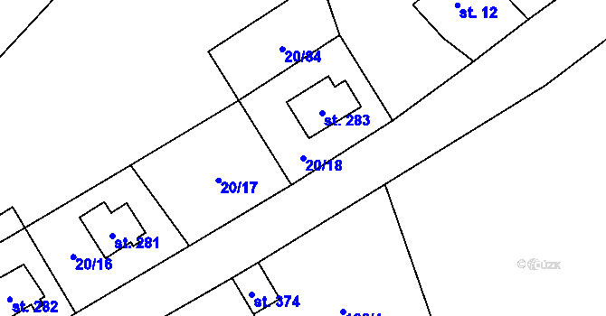 Parcela st. 20/18 v KÚ Háj u Loučné pod Klínovcem, Katastrální mapa