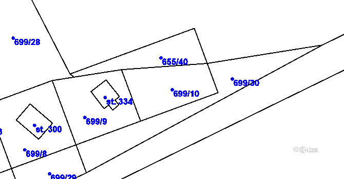Parcela st. 699/10 v KÚ Háj u Loučné pod Klínovcem, Katastrální mapa