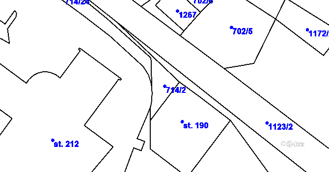 Parcela st. 714/2 v KÚ Háj u Loučné pod Klínovcem, Katastrální mapa