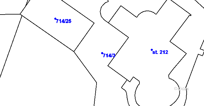 Parcela st. 714/3 v KÚ Háj u Loučné pod Klínovcem, Katastrální mapa