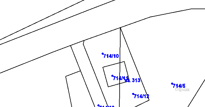 Parcela st. 714/10 v KÚ Háj u Loučné pod Klínovcem, Katastrální mapa