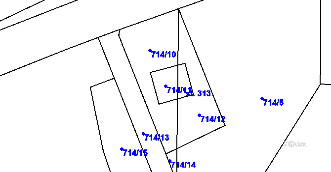 Parcela st. 714/11 v KÚ Háj u Loučné pod Klínovcem, Katastrální mapa
