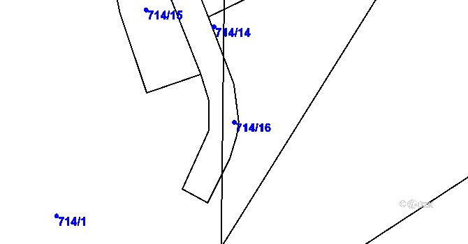 Parcela st. 714/16 v KÚ Háj u Loučné pod Klínovcem, Katastrální mapa