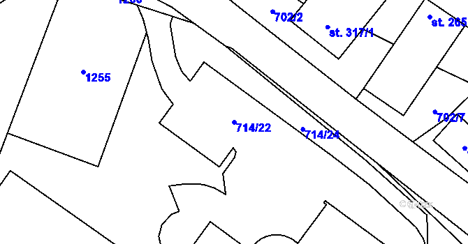 Parcela st. 714/22 v KÚ Háj u Loučné pod Klínovcem, Katastrální mapa