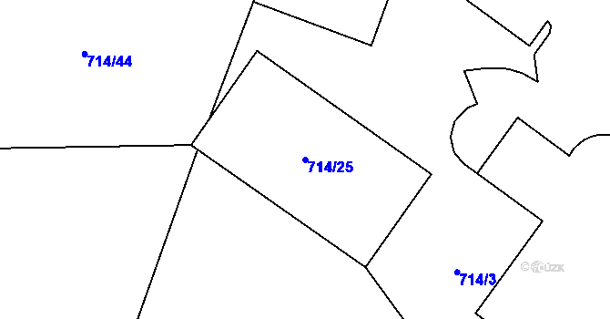 Parcela st. 714/25 v KÚ Háj u Loučné pod Klínovcem, Katastrální mapa