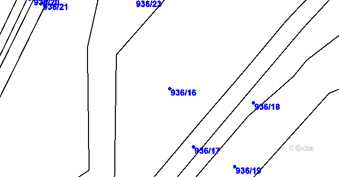 Parcela st. 936/16 v KÚ Háj u Loučné pod Klínovcem, Katastrální mapa