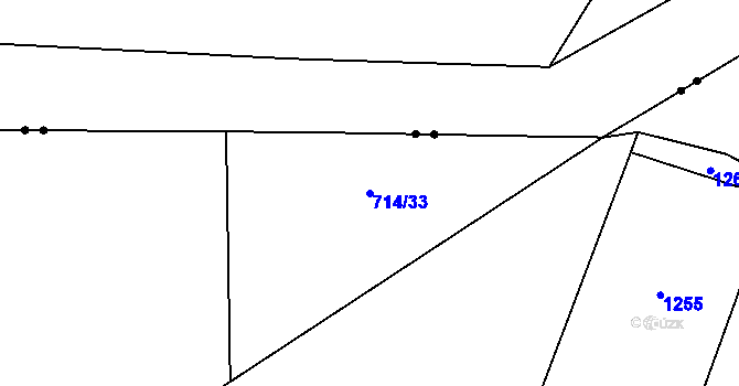 Parcela st. 714/33 v KÚ Háj u Loučné pod Klínovcem, Katastrální mapa