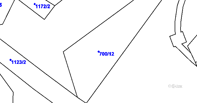 Parcela st. 700/12 v KÚ Háj u Loučné pod Klínovcem, Katastrální mapa