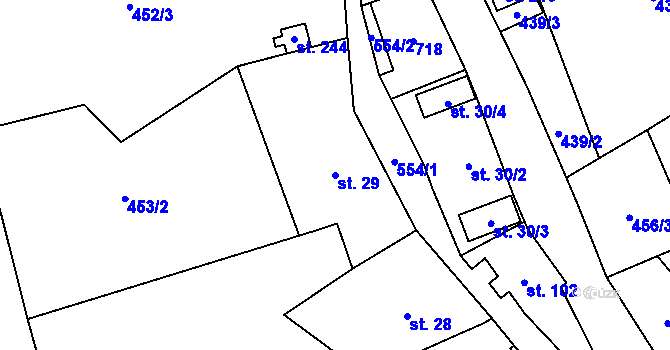 Parcela st. 29 v KÚ Loučná pod Klínovcem, Katastrální mapa