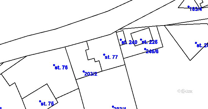 Parcela st. 77 v KÚ Loučná pod Klínovcem, Katastrální mapa