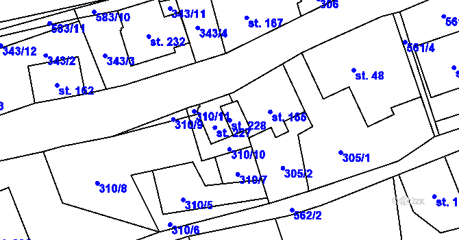 Parcela st. 228 v KÚ Loučná pod Klínovcem, Katastrální mapa