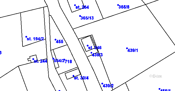Parcela st. 246 v KÚ Loučná pod Klínovcem, Katastrální mapa