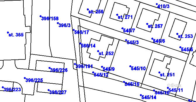 Parcela st. 252 v KÚ Loučná pod Klínovcem, Katastrální mapa