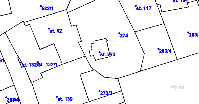 Parcela st. 273 v KÚ Loučná pod Klínovcem, Katastrální mapa