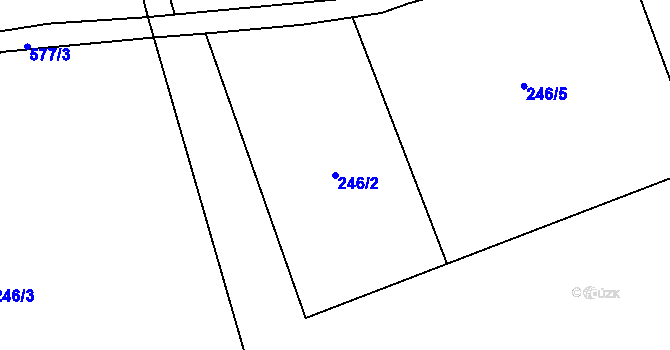Parcela st. 246/2 v KÚ Loučná pod Klínovcem, Katastrální mapa