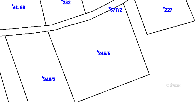 Parcela st. 246/5 v KÚ Loučná pod Klínovcem, Katastrální mapa