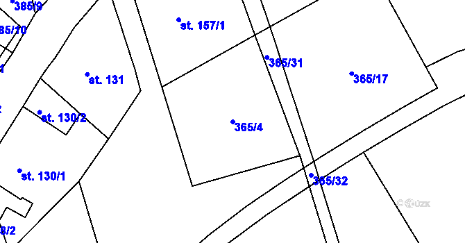 Parcela st. 365/4 v KÚ Loučná pod Klínovcem, Katastrální mapa