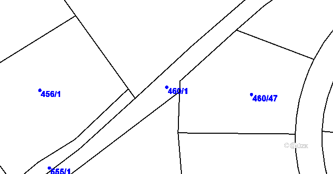 Parcela st. 460/1 v KÚ Loučná pod Klínovcem, Katastrální mapa