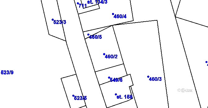 Parcela st. 460/2 v KÚ Loučná pod Klínovcem, Katastrální mapa
