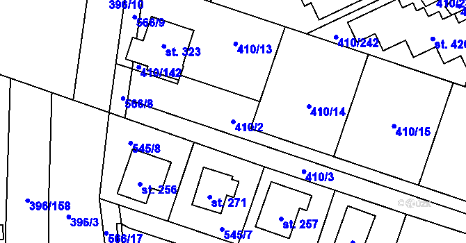 Parcela st. 410/2 v KÚ Loučná pod Klínovcem, Katastrální mapa