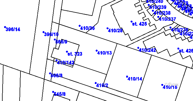 Parcela st. 410/13 v KÚ Loučná pod Klínovcem, Katastrální mapa
