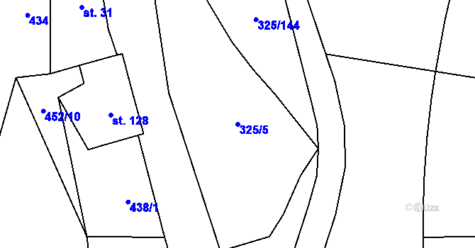 Parcela st. 325/5 v KÚ Loučná pod Klínovcem, Katastrální mapa