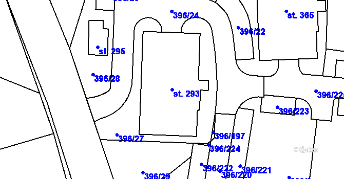 Parcela st. 293 v KÚ Loučná pod Klínovcem, Katastrální mapa