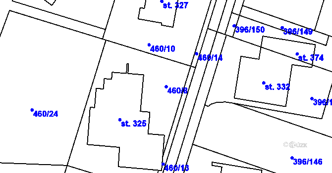 Parcela st. 460/8 v KÚ Loučná pod Klínovcem, Katastrální mapa