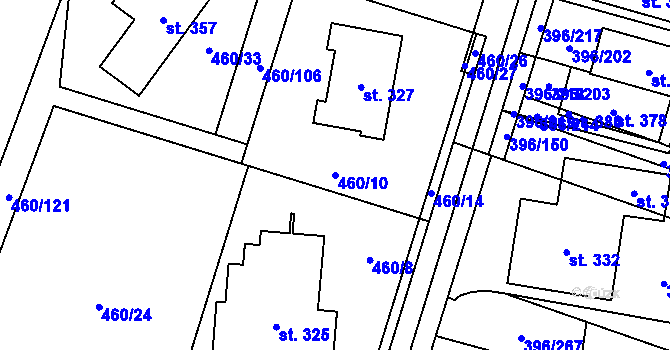 Parcela st. 460/10 v KÚ Loučná pod Klínovcem, Katastrální mapa