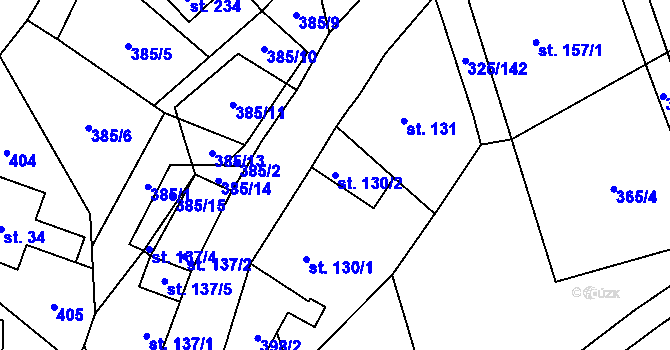 Parcela st. 130/2 v KÚ Loučná pod Klínovcem, Katastrální mapa