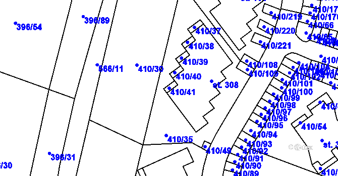 Parcela st. 410/41 v KÚ Loučná pod Klínovcem, Katastrální mapa