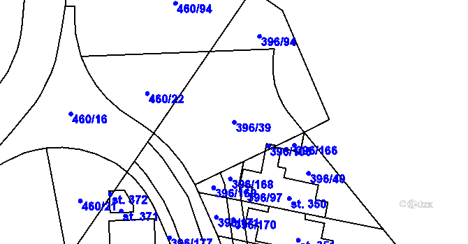 Parcela st. 396/39 v KÚ Loučná pod Klínovcem, Katastrální mapa